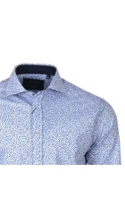 Ανδρικό Πουκάμισο με Στενή Γραμμή Boston 4039-3 Μακρυμάνικο Γαλάζιο