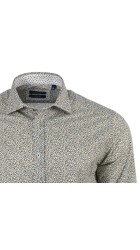 Aνδρικό Πουκάμισο με Στενή Γραμμή Boston 4039-1 Μακρυμάνικο Λαδί