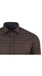 Ανδρικό Πουκάμισο Στενή Γραμμή Boston 353-1 Μακρυμάνικο Μαύρο