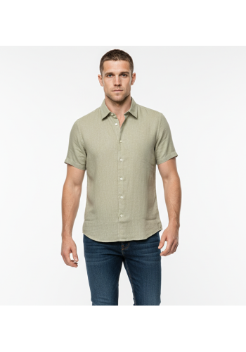 Ανδρικό Πουκάμισο Λινό Seinse CE1083SS Camicia Λαδί