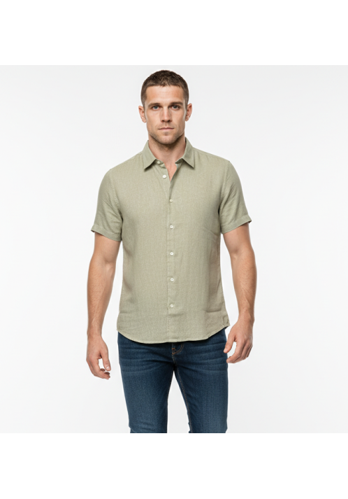 Ανδρικό Πουκάμισο Λινό Seinse CE1083SS Camicia Λαδί