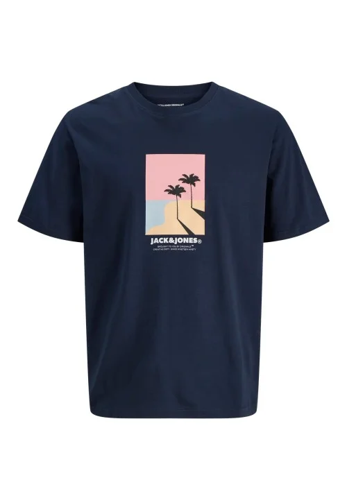 Ανδρικό T-Shirt Jack & Jones JORCALIFA Tee SSCrew Neck 12286108 Navy Blazer