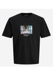 Ανδρικό T-Shirt Jack & Jones Jorveserbro Picture Tee SS Crew Neck SN 12250421Black