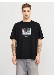 Ανδρικό T-Shirt Jack & Jones Jorveserbro Picture Tee SS Crew Neck SN 12250421Black