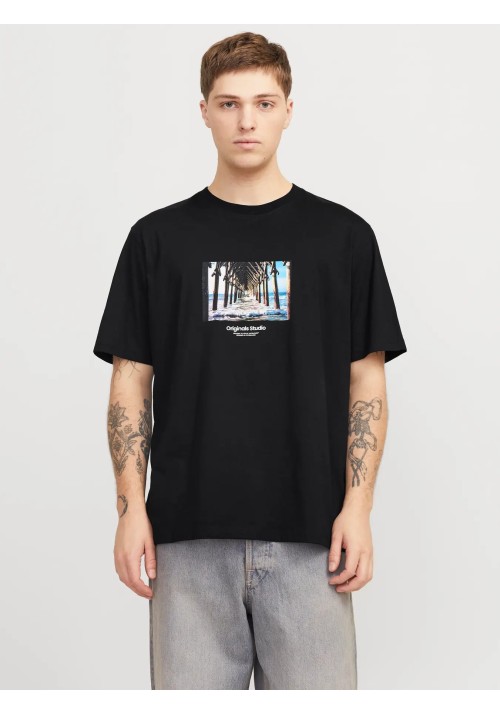 Ανδρικό T-Shirt Jack & Jones Jorveserbro Picture Tee SS Crew Neck SN 12250421Black