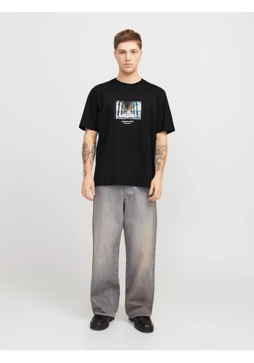 Ανδρικό T-Shirt Jack & Jones Jorveserbro Picture Tee SS Crew Neck SN 12250421Black