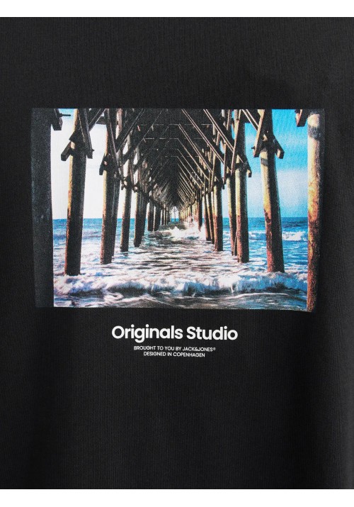 Ανδρικό T-Shirt Jack & Jones Jorveserbro Picture Tee SS Crew Neck SN 12250421Black