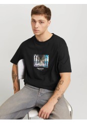 Ανδρικό T-Shirt Jack & Jones Jorveserbro Picture Tee SS Crew Neck SN 12250421Black