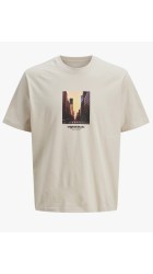 Ανδρικό T-Shirt Jack & Jones Jorveserbro Picture Tee SS Crew Neck SN 12250421Moonbeam Ανδρικό T-Shirt Jack & Jones Jorveserbro Picture Tee SS Crew Neck SN 12250421Moonbeam