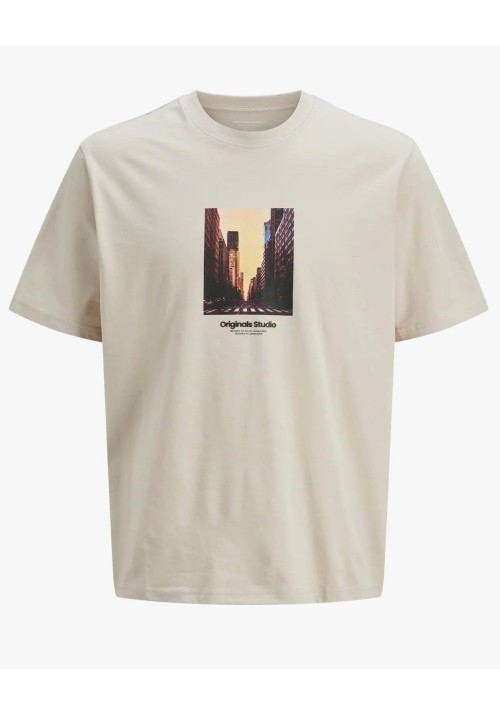 Ανδρικό T-Shirt Jack & Jones Jorveserbro Picture Tee SS Crew Neck SN 12250421Moonbeam