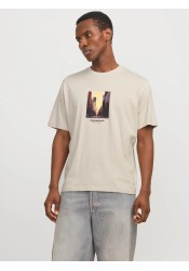 Ανδρικό T-Shirt Jack & Jones Jorveserbro Picture Tee SS Crew Neck SN 12250421Moonbeam Ανδρικό T-Shirt Jack & Jones Jorveserbro Picture Tee SS Crew Neck SN 12250421Moonbeam