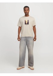 Ανδρικό T-Shirt Jack & Jones Jorveserbro Picture Tee SS Crew Neck SN 12250421Moonbeam Ανδρικό T-Shirt Jack & Jones Jorveserbro Picture Tee SS Crew Neck SN 12250421Moonbeam