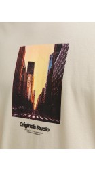 Ανδρικό T-Shirt Jack & Jones Jorveserbro Picture Tee SS Crew Neck SN 12250421Moonbeam Ανδρικό T-Shirt Jack & Jones Jorveserbro Picture Tee SS Crew Neck SN 12250421Moonbeam