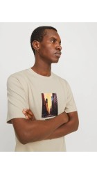 Ανδρικό T-Shirt Jack & Jones Jorveserbro Picture Tee SS Crew Neck SN 12250421Moonbeam Ανδρικό T-Shirt Jack & Jones Jorveserbro Picture Tee SS Crew Neck SN 12250421Moonbeam