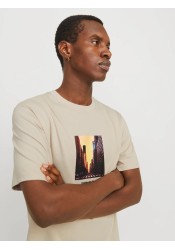 Ανδρικό T-Shirt Jack & Jones Jorveserbro Picture Tee SS Crew Neck SN 12250421Moonbeam Ανδρικό T-Shirt Jack & Jones Jorveserbro Picture Tee SS Crew Neck SN 12250421Moonbeam