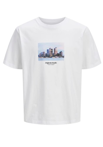 Ανδρικό T-Shirt Jack & Jones Jorveserbro Picture Tee SS Crew Neck SN 12250421Λευκό