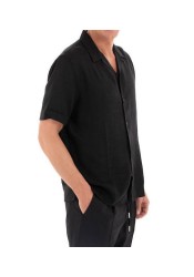 Ανδρικό Πουκάμισο Λινό Gianni Lupo GL7658S-S25 Μαύρο