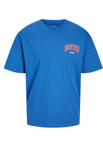 Ανδρικό T-Shirt Jack & Jones JJEBradley Varsity Back Tee SS On Styd 12270056 Nautical Blue