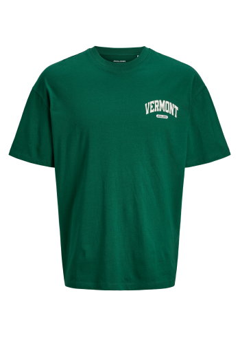 Ανδρικό T-Shirt Jack & Jones JJEBradley Varsity Back Tee SS On Styd 12270056 Evergreen