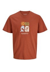 Ανδρικό T-Shirt Jack & Jones JORCALIFA Tee SSCrew Neck 12286108 Arabian Spice