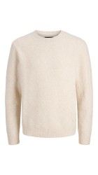 Ανδρικό Πλεκτό Jack & Jones JPRLAWilson Knit Crew Neck STYD 12286140 Cloud Dancer Melange