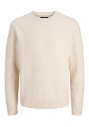 Ανδρικό Πλεκτό Jack & Jones JPRLAWilson Knit Crew Neck STYD 12286140 Cloud Dancer Melange