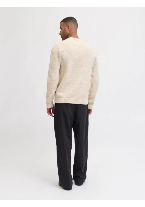 Ανδρικό Πλεκτό Jack & Jones JPRLAWilson Knit Crew Neck STYD 12286140 Cloud Dancer Melange