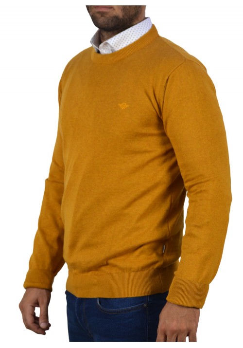 Ανδρική Μπλούζα Πλεκτή Gnious 21-300186 Mason O Knit 3521 Κίτρινο