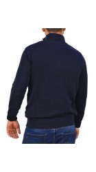 Ανδρικό Βαμβακερό Πλεκτό με Φερμουάρ Gnious 21-300187  Mason Zip 7587 Μπλέ