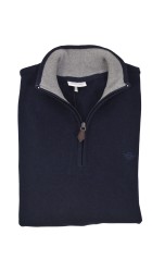 Ανδρικό Βαμβακερό Πλεκτό με Φερμουάρ Gnious 21-300187  Mason Zip 7587 Μπλέ