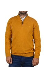 Ανδρικό  Βαμβακερό Πλεκτό με Φερμουάρ Gnious 21-300187  Mason Zip 3521 Κίτρινο