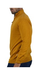 Ανδρικό  Βαμβακερό Πλεκτό με Φερμουάρ Gnious 21-300187  Mason Zip 3521 Κίτρινο