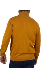 Ανδρικό  Βαμβακερό Πλεκτό με Φερμουάρ Gnious 21-300187  Mason Zip 3521 Κίτρινο