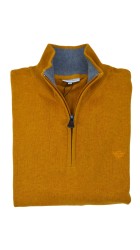 Ανδρικό  Βαμβακερό Πλεκτό με Φερμουάρ Gnious 21-300187  Mason Zip 3521 Κίτρινο