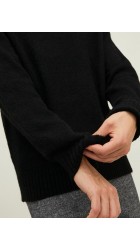 Ανδρικό Πλεκτό Jack & Jones Jrollie Knit Crew Neck SN 12215468 Μαύρο