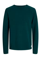 Ανδρικό Βαμβακερό Πλεκτό Jack & Jones JJEHill Knit Crew Neck Noos 12157321 Deep Teal Twist Ανδρικό Βαμβακερό Πλεκτό Jack & Jones JJEHill Knit Crew Neck Noos 12157321 Deep Teal Twist