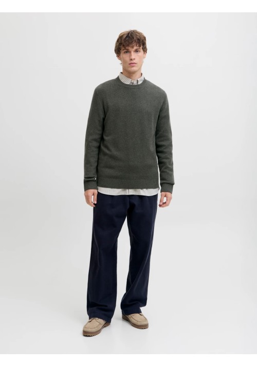 Ανδρικό Πουλόβερ Πλεκτό Jack & Jones JPRCCLambswool Knit Crew Neck SN 12216799 Peat Twist