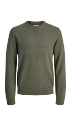 Ανδρικό Πουλόβερ Πλεκτό Μάλλινο Jack & Jones JPRCCLambswool Knit Crew Neck SN 12216799 Peat Twist