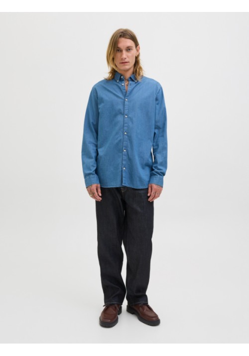 Ανδρικό Πουκάμισο Τζην Jack & Jones JJEPerfect Denim Shirt LS SN 12279712 Medium Blue Denim