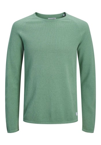 Ανδρικό Πλεκτό Βαμβακερό Jack & Jones Jjejill Knit Crew Neck Noos 12157321 Granite Green