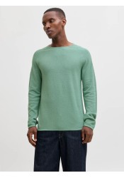 Ανδρικό Πλεκτό Βαμβακερό Jack & Jones Jjejill Knit Crew Neck Noos 12157321 Granite Green