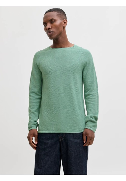 Ανδρικό Πλεκτό Βαμβακερό Jack & Jones Jjejill Knit Crew Neck Noos 12157321 Granite Green