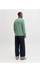 Ανδρικό Πλεκτό Βαμβακερό Jack & Jones Jjejill Knit Crew Neck Noos 12157321 Granite Green