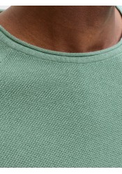 Ανδρικό Πλεκτό Βαμβακερό Jack & Jones Jjejill Knit Crew Neck Noos 12157321 Granite Green