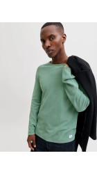 Ανδρικό Πλεκτό Βαμβακερό Jack & Jones Jjejill Knit Crew Neck Noos 12157321 Granite Green