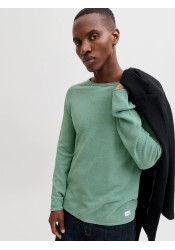 Ανδρικό Πλεκτό Βαμβακερό Jack & Jones Jjejill Knit Crew Neck Noos 12157321 Granite Green