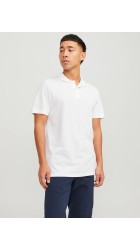 Ανδρική Μπλούζα Polo Jack & Jones JJEBasic Polo SS Noos 12136516 White