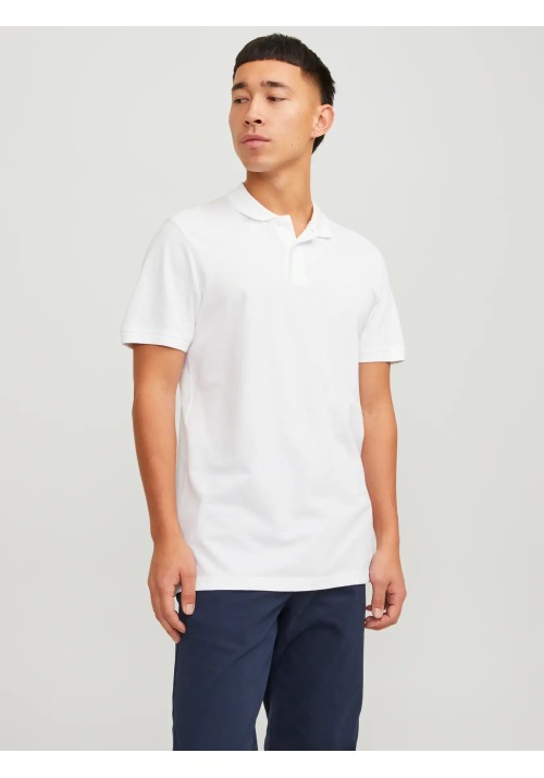 Ανδρική Μπλούζα Polo Jack & Jones JJEBasic Polo SS Noos 12136516 White
