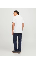 Ανδρική Μπλούζα Polo Jack & Jones JJEBasic Polo SS Noos 12136516 White