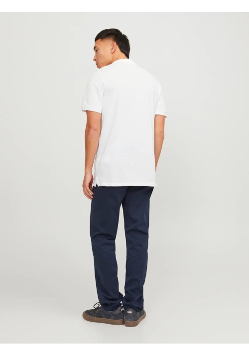Ανδρική Μπλούζα Polo Jack & Jones JJEBasic Polo SS Noos 12136516 White